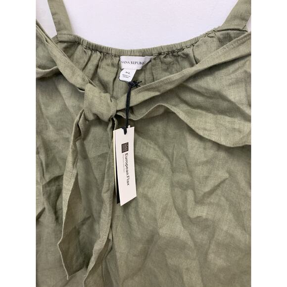 New Banana Republic European Flax LINEN TIE-FRONT TANK XL - Picture 3 of 5